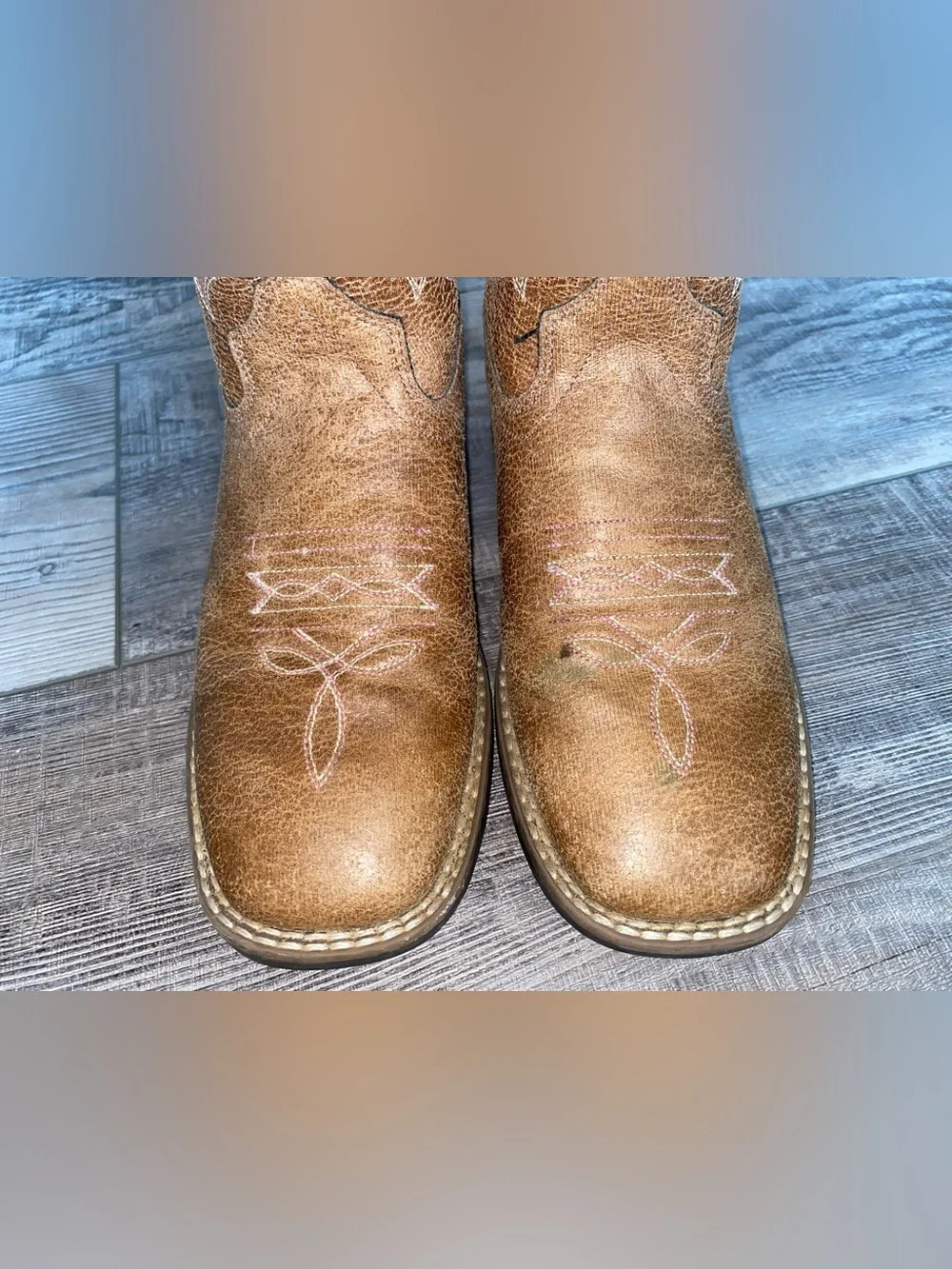 Shyanne Madison Pink Brown Tan White Cowgirl Western Boots Girl’s Size 4
